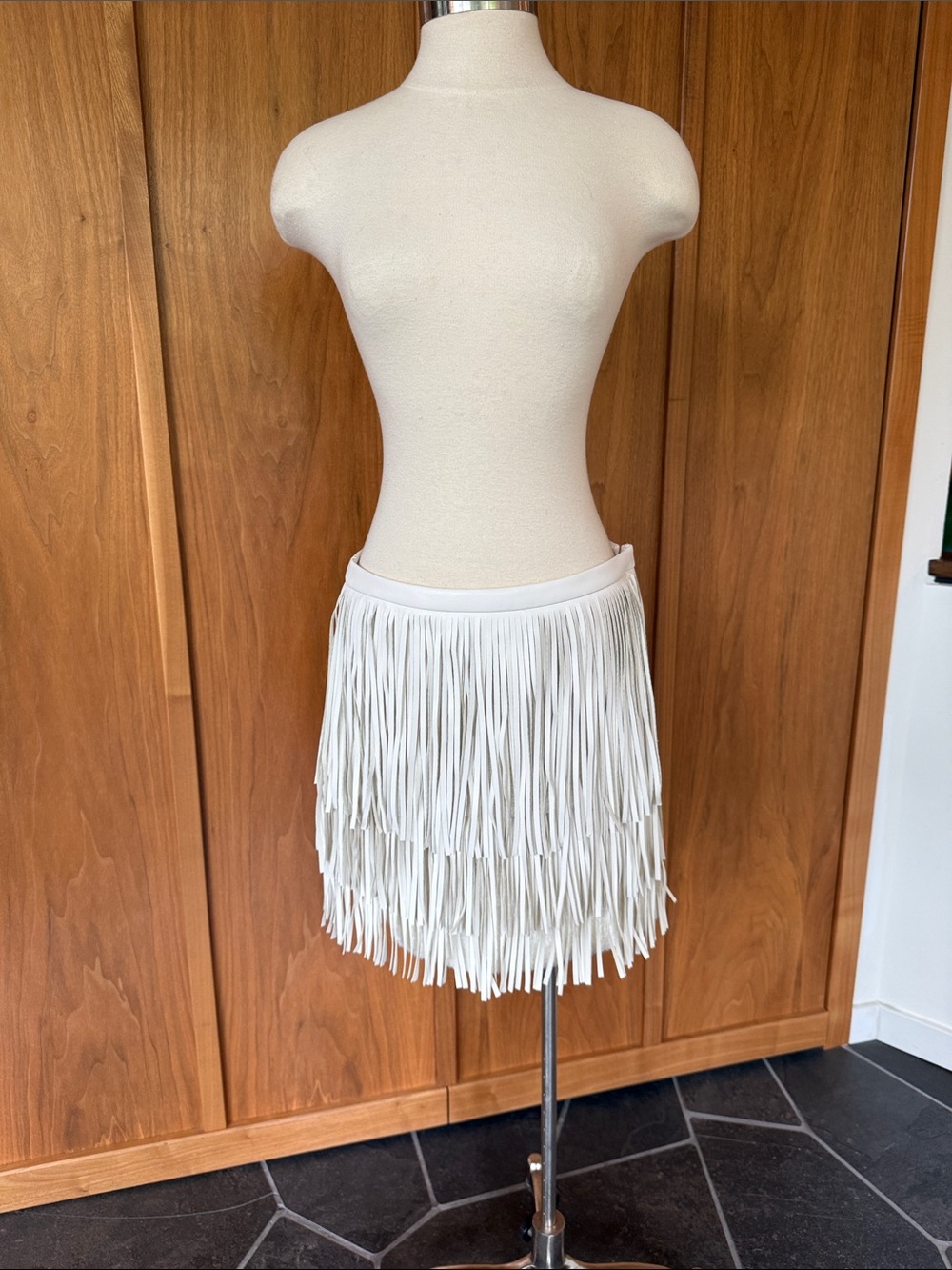 M&S, Ivory Fringe Mini Skirt